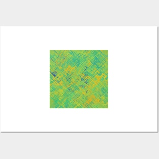 Multi-colored Diagonal Line Pattern Posters and Art